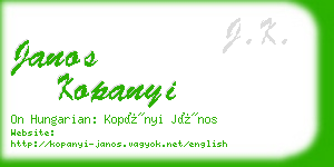 janos kopanyi business card